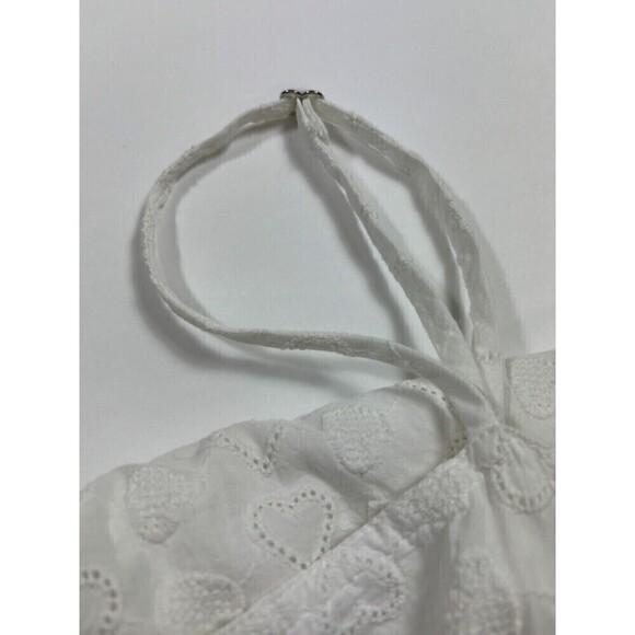 LPA Janina Sundress Summer Dress White Large Heart Eyelet Cut Out Back - Picture 11 of 13